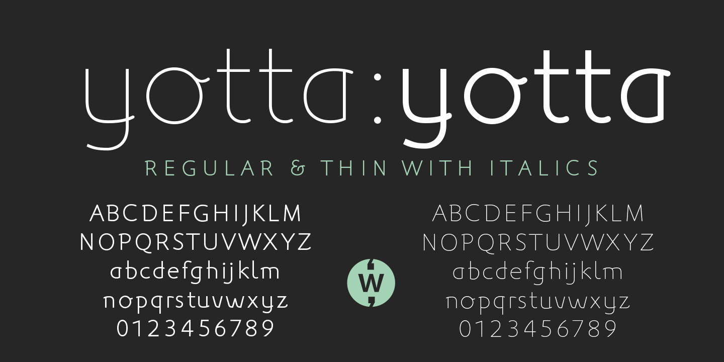 Пример шрифта Yotta Thin