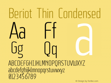 Пример шрифта Beriot Condensed
