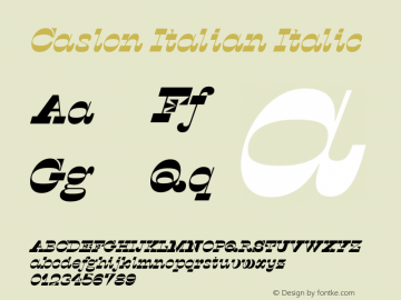 Пример шрифта Caslon Italian