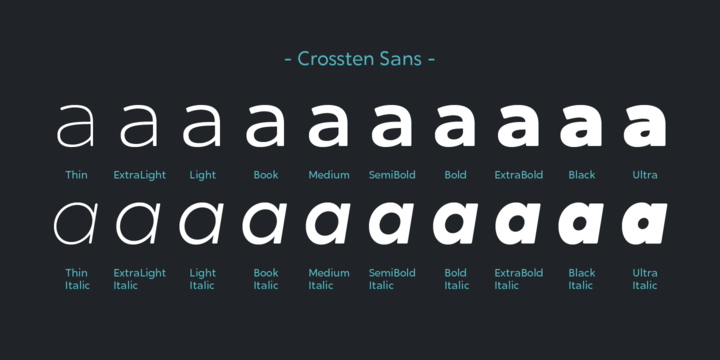 Пример шрифта Crossten Light