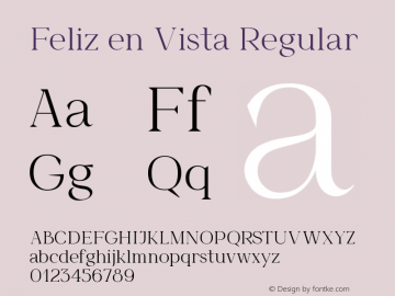 Пример шрифта Felizen Vista