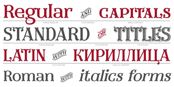 Пример шрифта Furius Title Italic