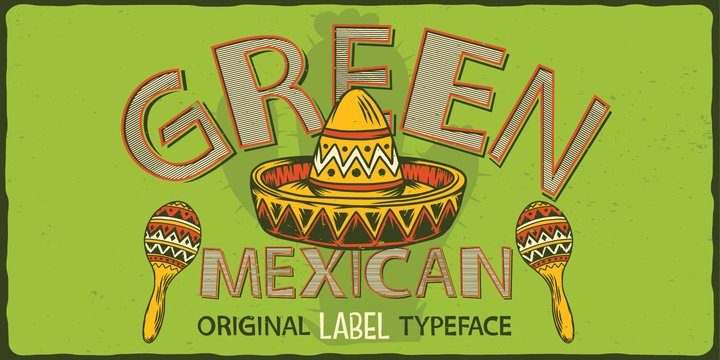 Пример шрифта Green Mexican Fill
