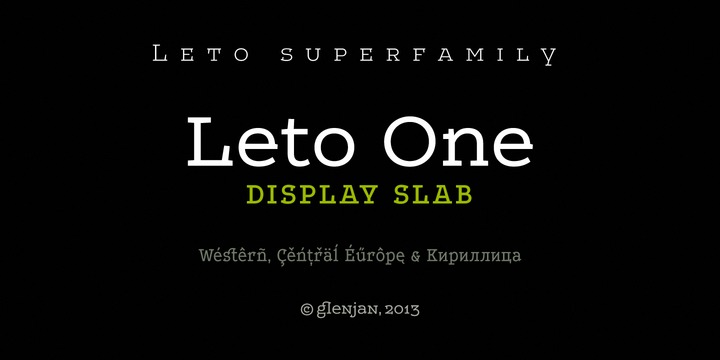 Пример шрифта Leto One