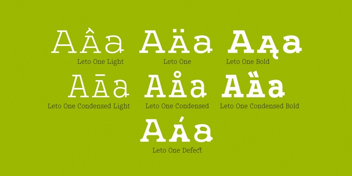 Пример шрифта Leto One Condensed Bold