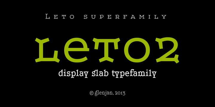 Пример шрифта Leto Two