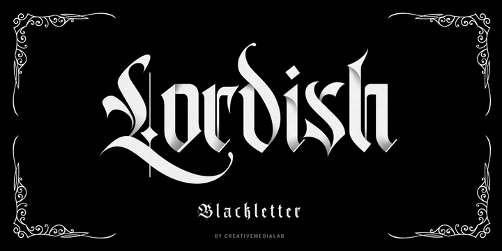Пример шрифта Lordish