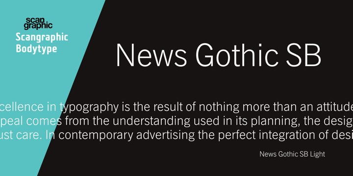 Пример шрифта News Gothic SB