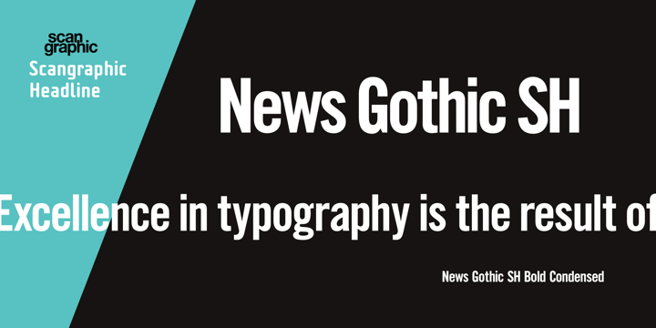 Пример шрифта News Gothic SH