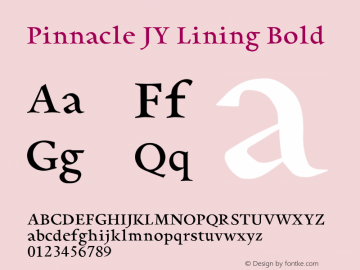 Пример шрифта Pinnacle JY