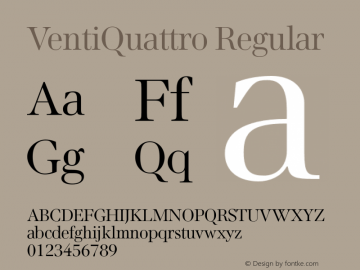 Пример шрифта Venti Quattro