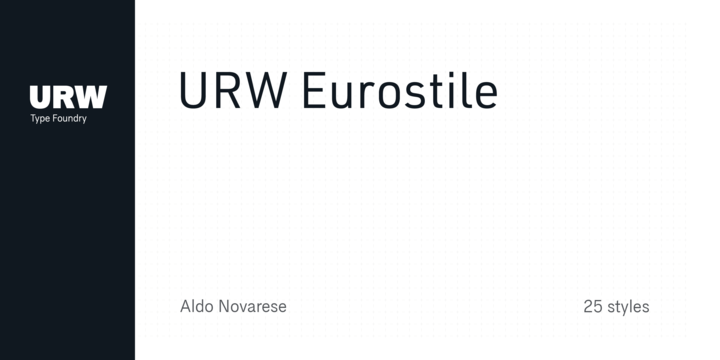 Пример шрифта Eurostile