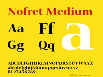 Пример шрифта Nofret