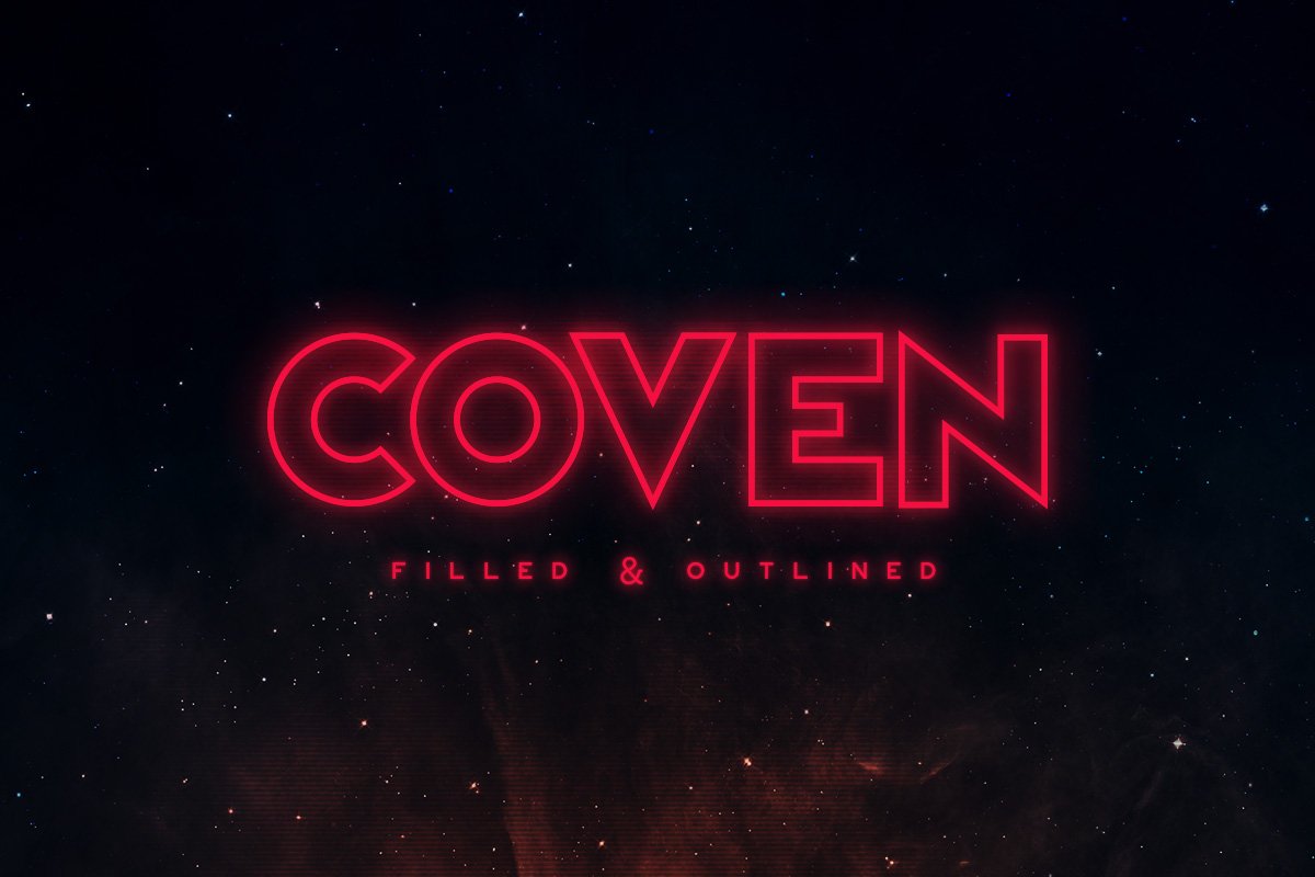 Пример шрифта Coven Filled