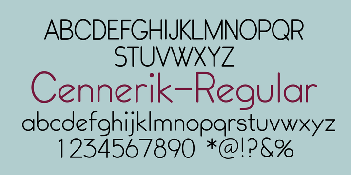 Пример шрифта Cennerik Regular