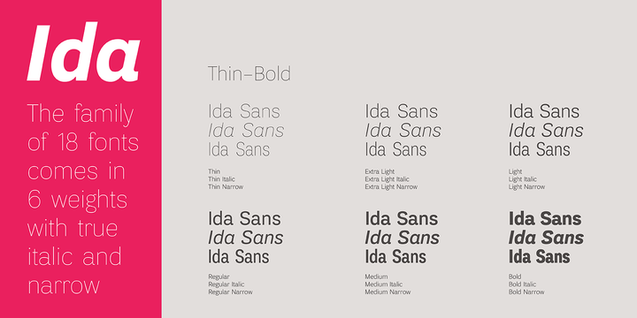 Пример шрифта Ida