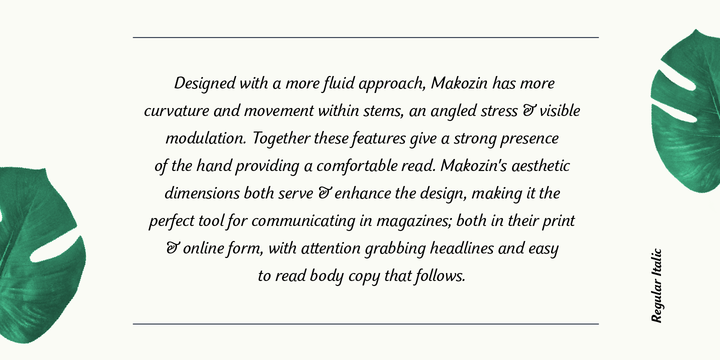 Пример шрифта Makozin Medium