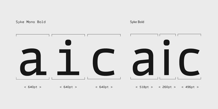 Пример шрифта Syke Mono Italic