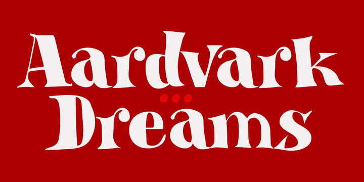 Пример шрифта Aardvark Dreams