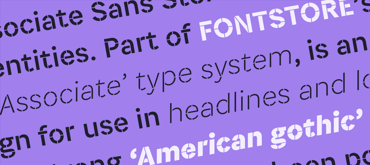 Пример шрифта Associate Sans Stencil Bold Italic