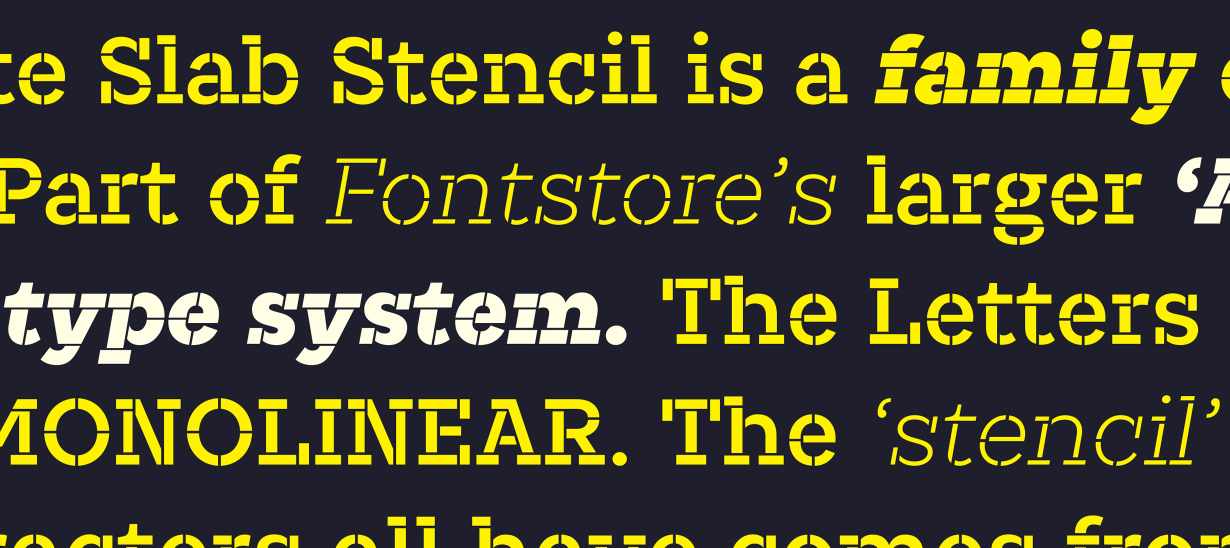 Пример шрифта Associate Slab Stencil Italic