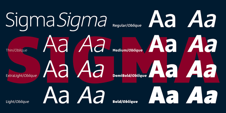 Пример шрифта Sigma Regular
