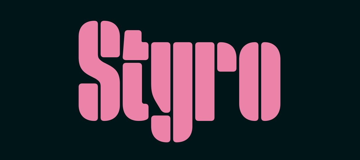 Пример шрифта Styro