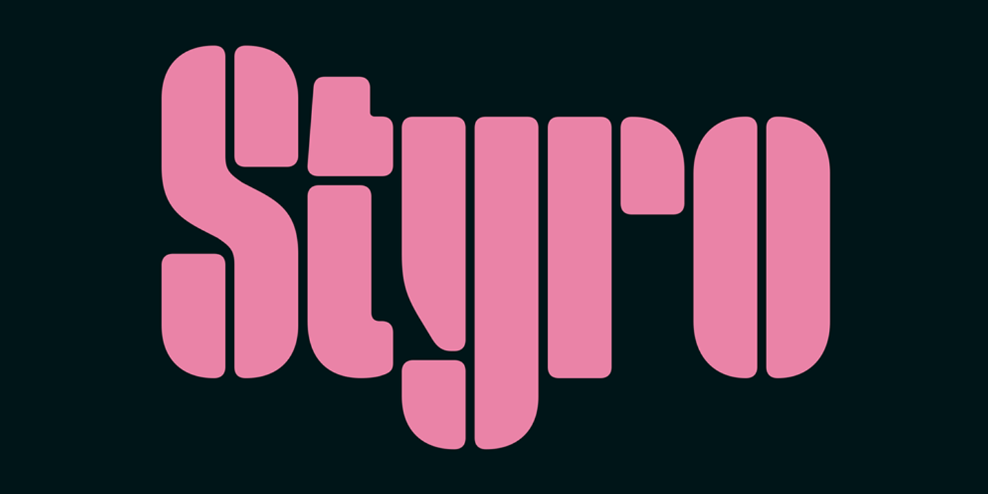Пример шрифта Styro Regular