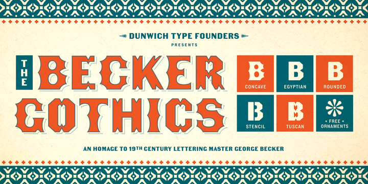 Пример шрифта Becker Gothics
