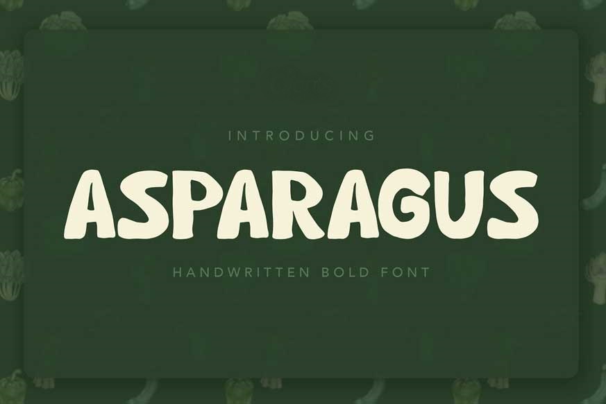 Пример шрифта Asparagus