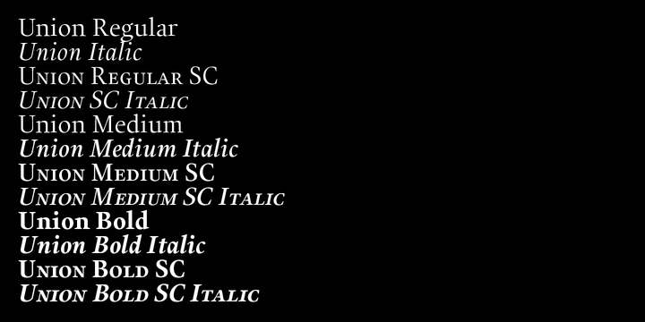 Пример шрифта Union Italic