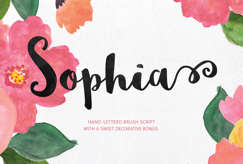 Пример шрифта Sophia script