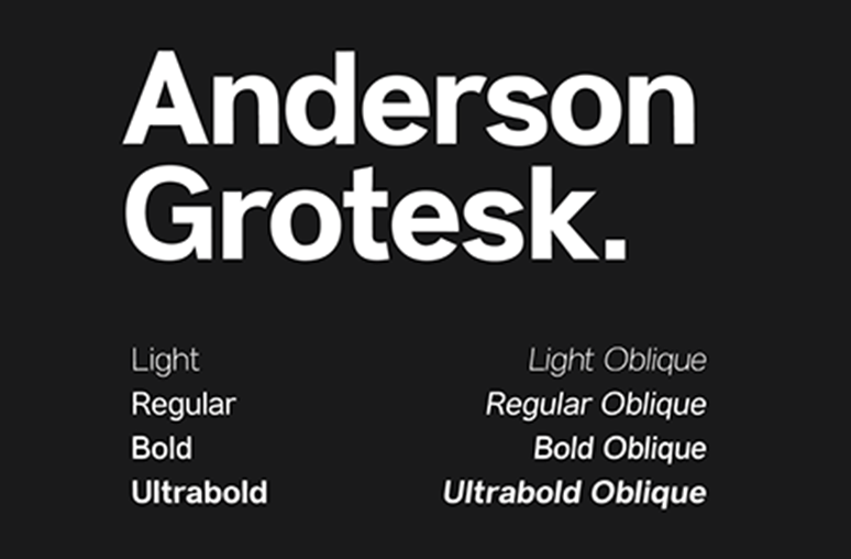 Пример шрифта Anderson Grotesk