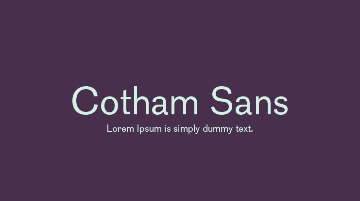 Пример шрифта Cotham Sans