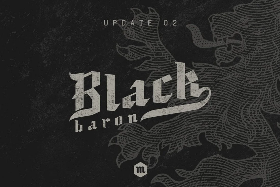 Пример шрифта Black Baron
