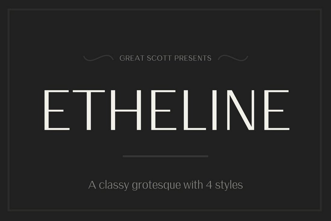 Пример шрифта Etheline