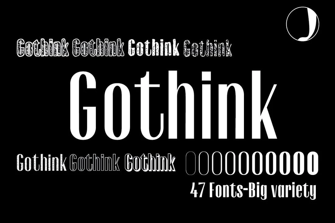 Пример шрифта Gothink