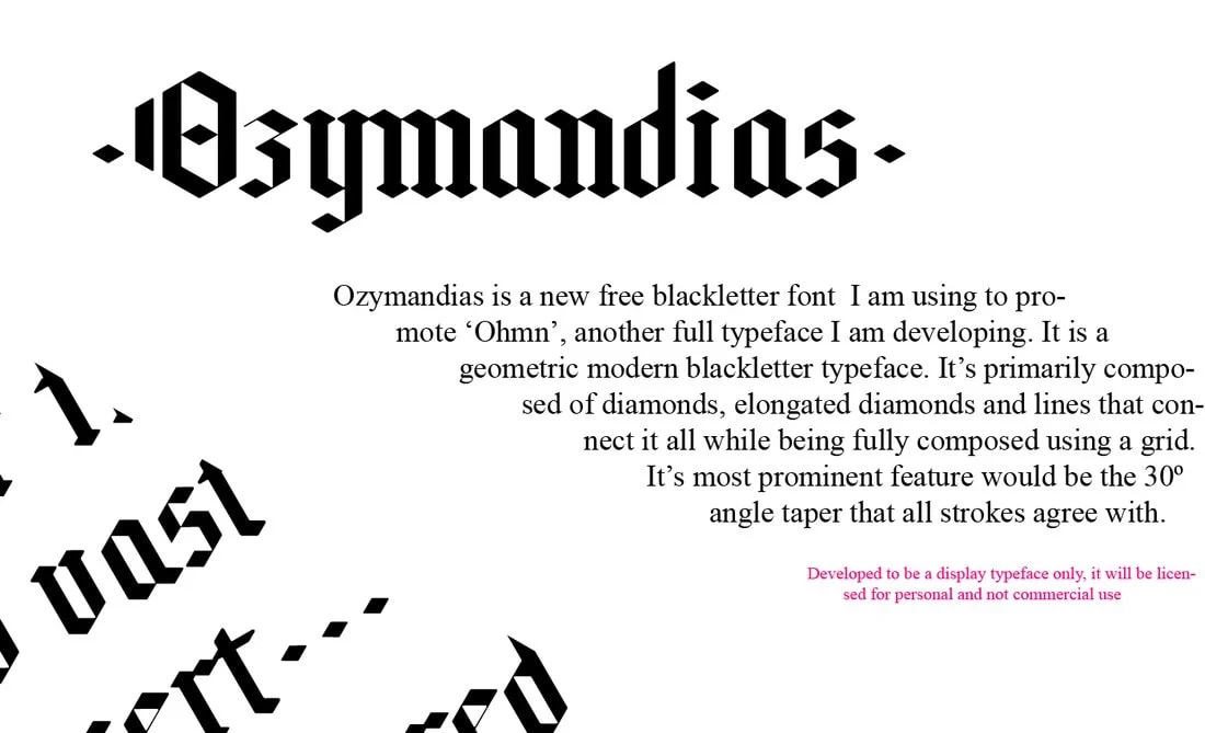 Пример шрифта Ozymandias