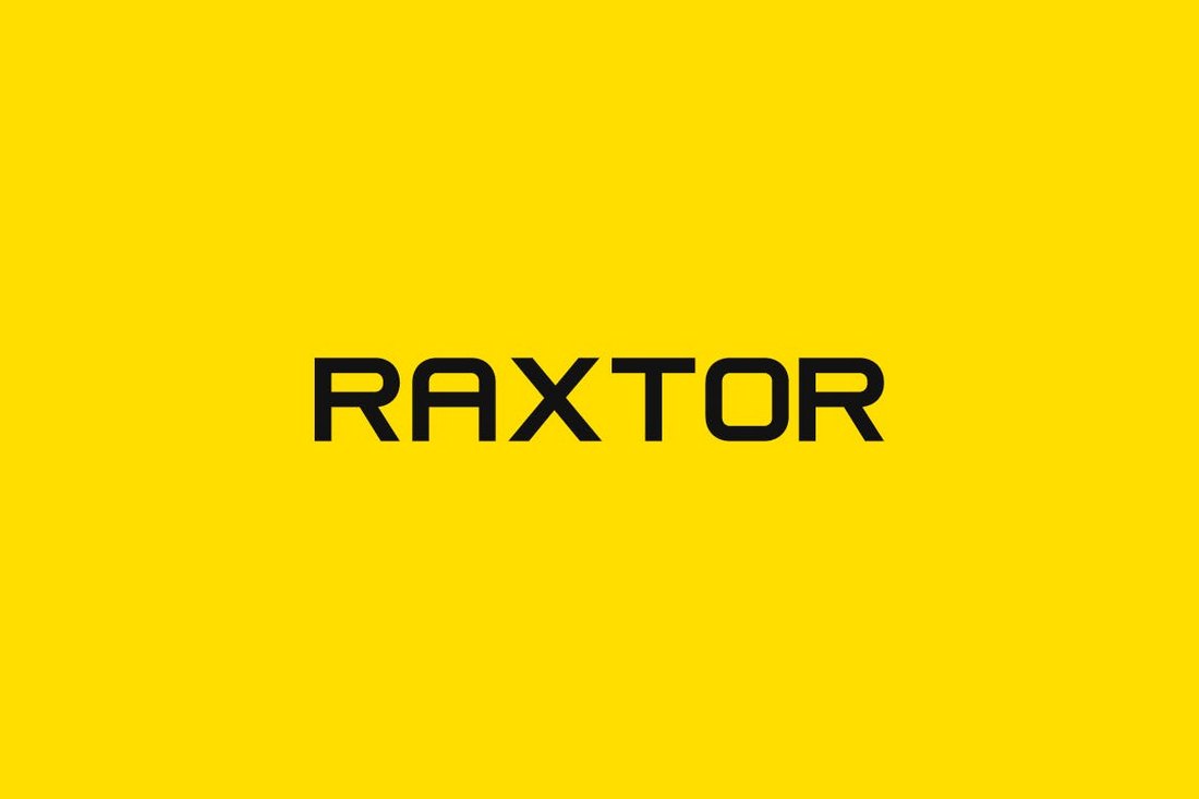 Пример шрифта Raxtor