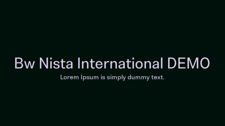 Пример шрифта Bw Nista International