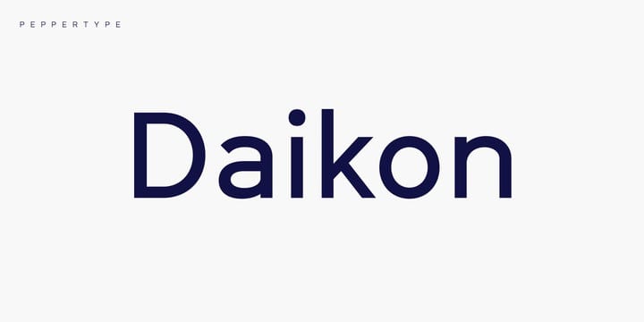 Пример шрифта Daikon