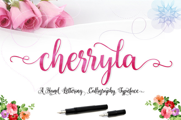 Пример шрифта Cherryla