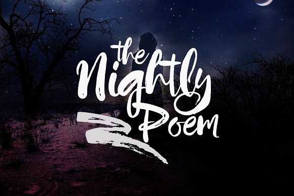 Пример шрифта Nightly Poem