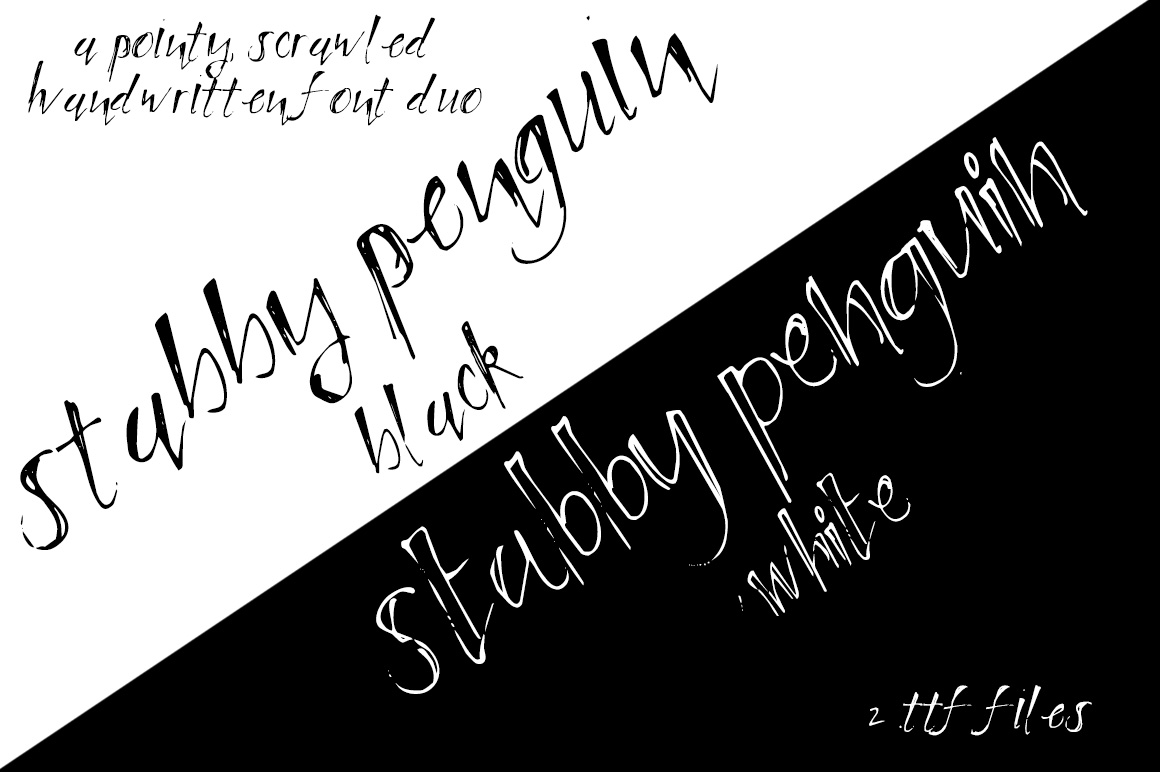 Пример шрифта Stabby Penguin