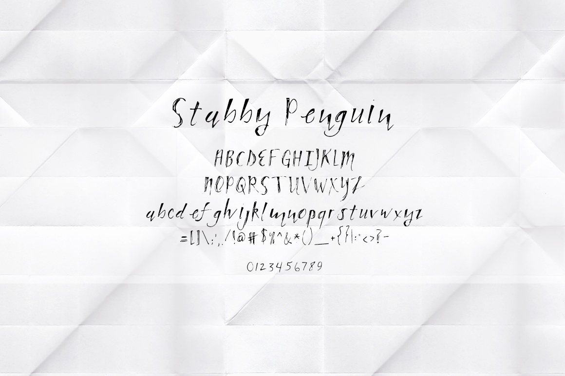 Пример шрифта Stabby Penguin Black