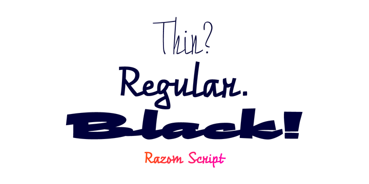 Пример шрифта Razom Script Thin