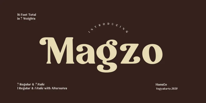 Пример шрифта Magzo
