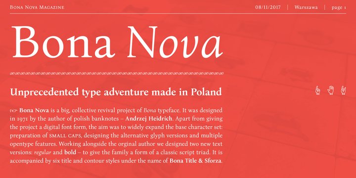 Пример шрифта Bona Nova