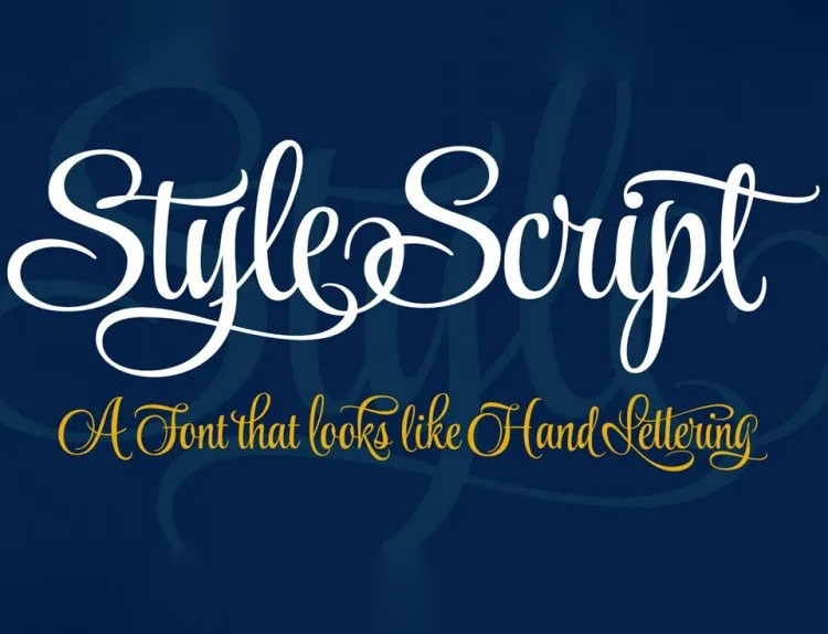 Пример шрифта Style Script