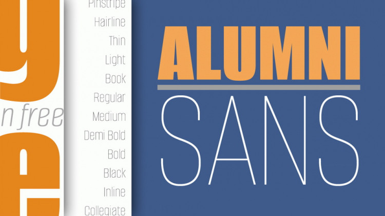 Пример шрифта Alumni Sans
